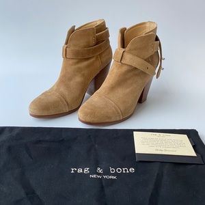 rag & bone “Harrow” tan suede bootie